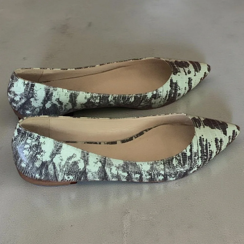 Loeffler Randall Green and Brown Patterned Flats - Picture 2 of 9